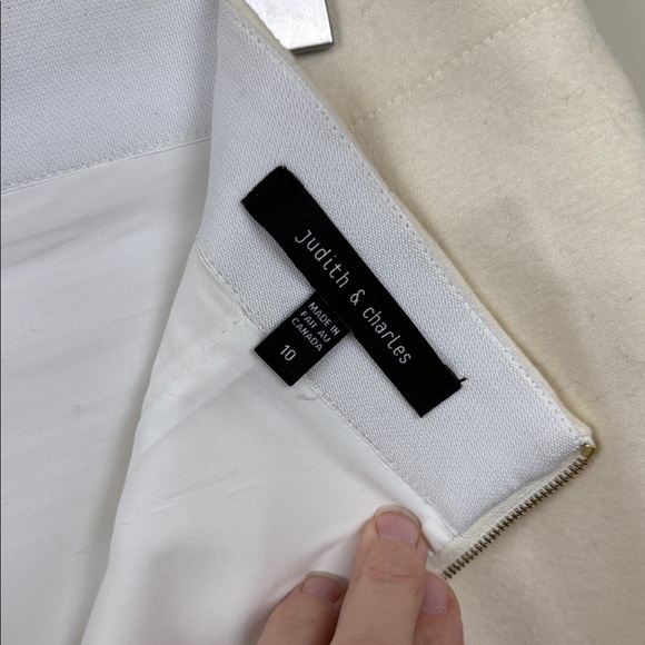 JUDITH & CHARLES Elegant Cream Women's classic a line wool blend Skirt Canada - Picture 8 of 10